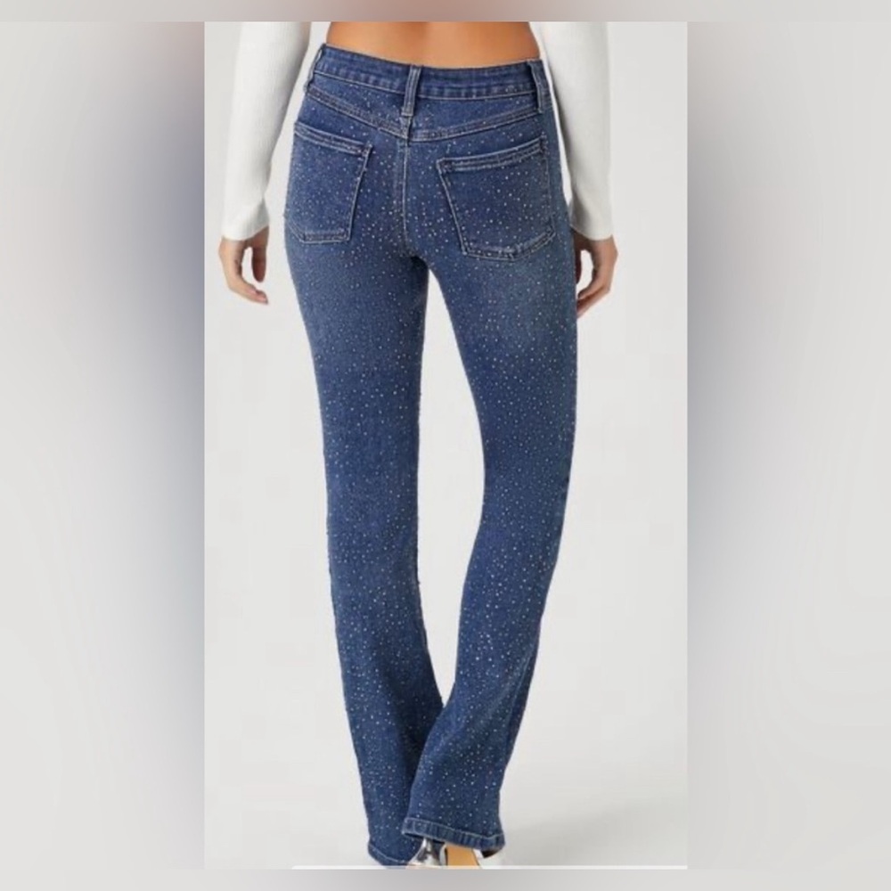 Forever 21 Dark Blue Rhinestone Bootcut - Picture 3 of 10